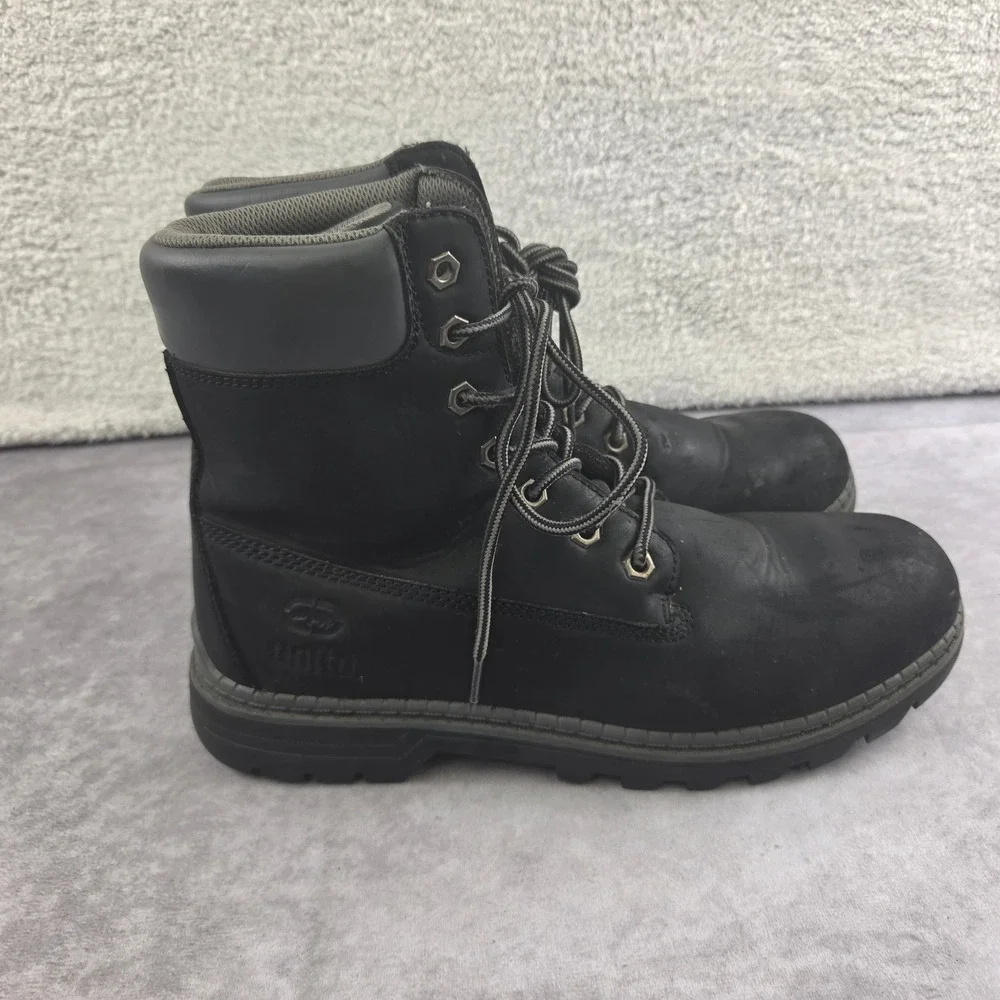 Ecko Unltd Mens Black Work Boots High Top Lace Up Rugged Lug Sole Size 8.5